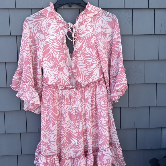 Pink Floral Ruffle Dress - Picture 2 of 2